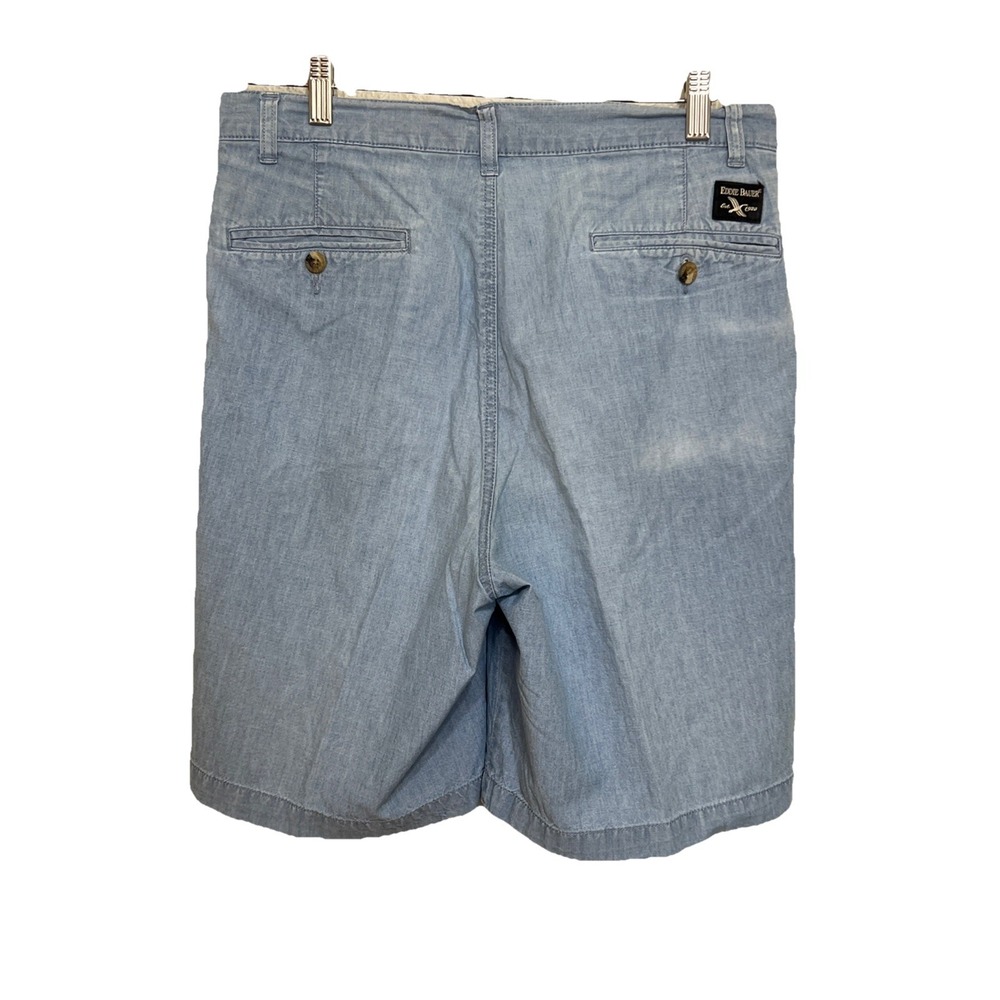VTG  Eddie Bauer Classic‎ Fit Pleated Mens 32 Blue Khaki Color Shorts
